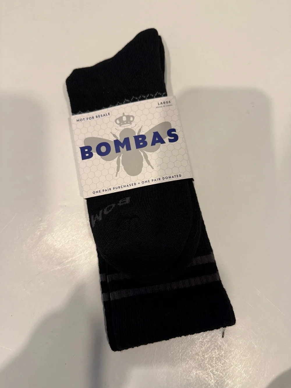 Bombas Black Ankle Socks with Dark Gray accents. NWT Unisex.